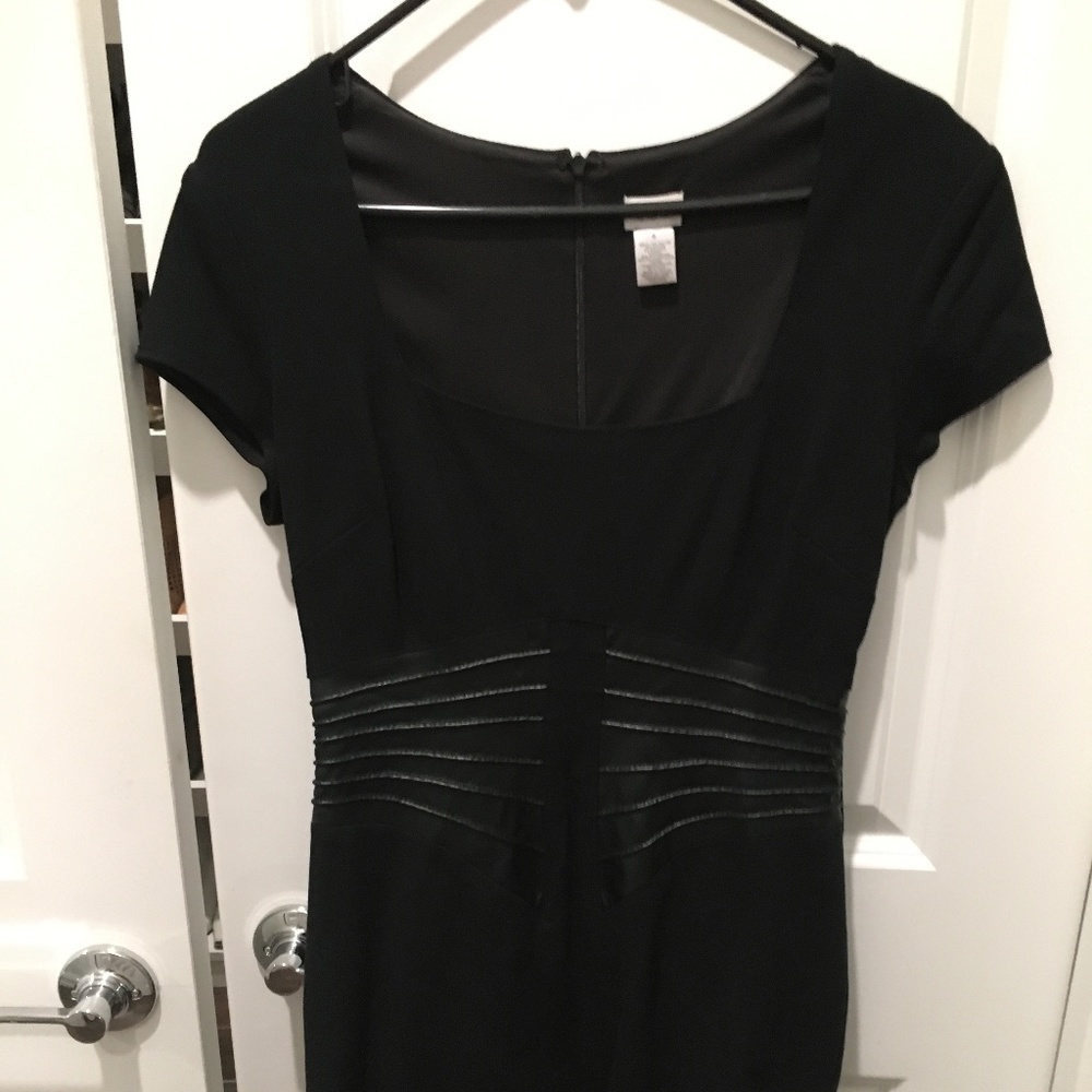 Black Cache dress w leather waist